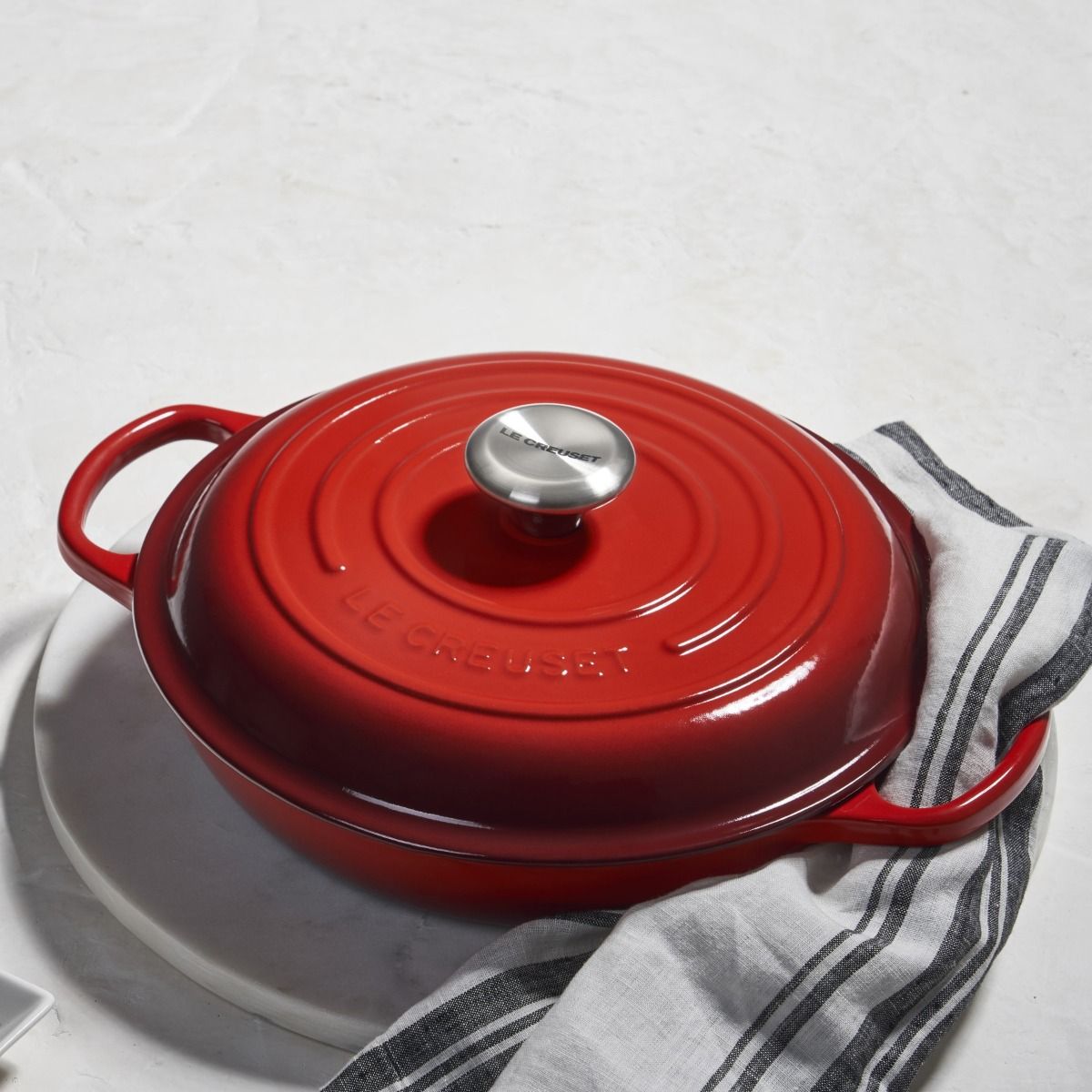 Le Creuset 2.25 Qt. Signature Enameled Cast Iron Braiser With Stainless Steel Knob | Cerise/Cherry Red