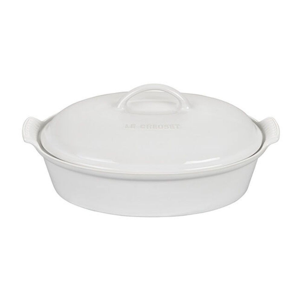 Le Creuset 4 Qt. Oval Heritage Covered Casserole | White