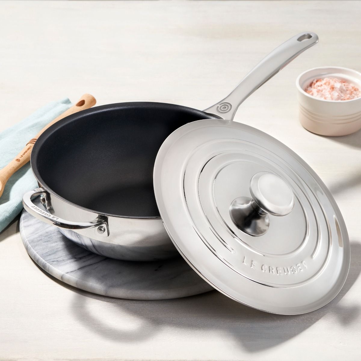Le Creuset 3.5 Qt. Nonstick Saucier Pan | Stainless Steel