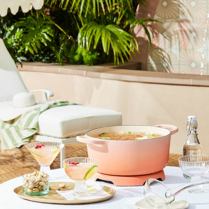  Le Creuset 7.25 Qt. Round Signature Dutch Oven With Gold-Colored Stainless Steel Knob | Pêche
