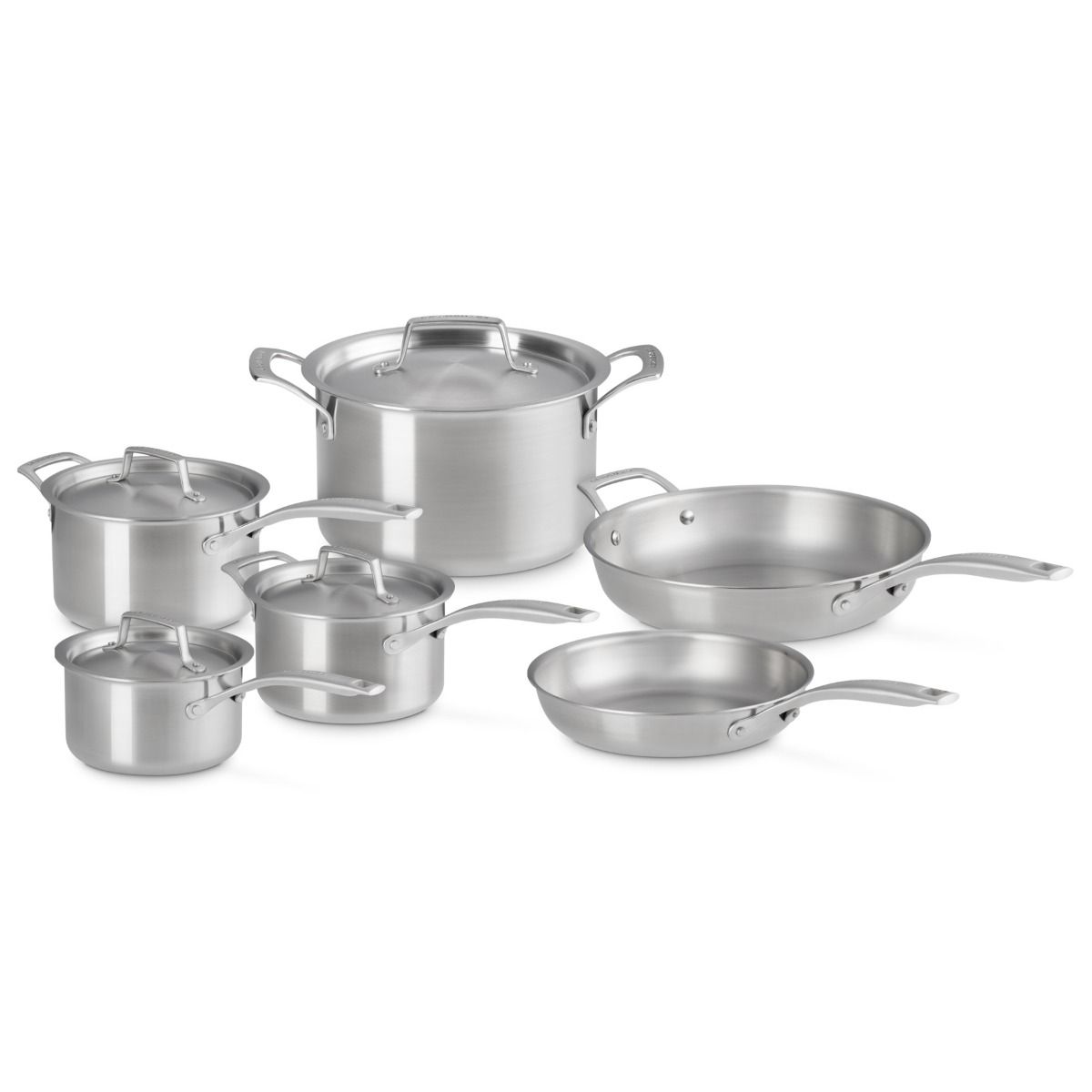  Le Creuset Essential Stainless Steel 10-Piece Cookware Set