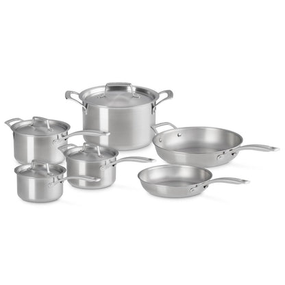  Le Creuset Essential Stainless Steel 10-Piece Cookware Set