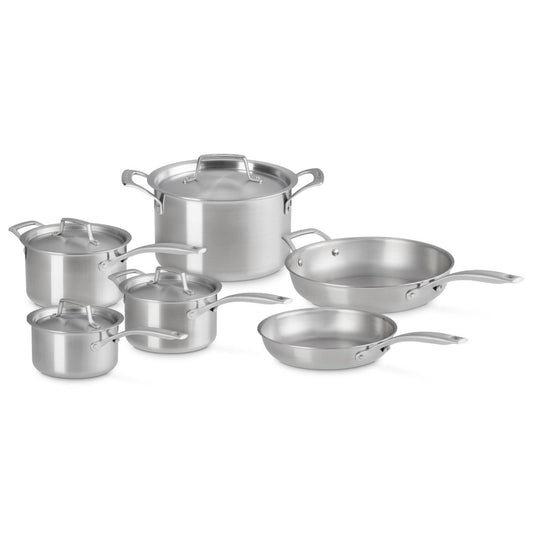  Le Creuset Essential Stainless Steel 10-Piece Cookware Set
