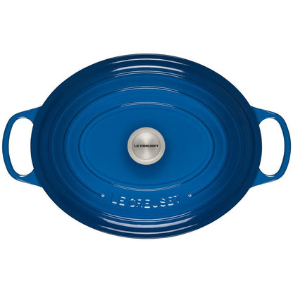  Le Creuset 9.5 Qt. Oval Signature Dutch Oven With Stainless Steel Knob | Marseille Blue