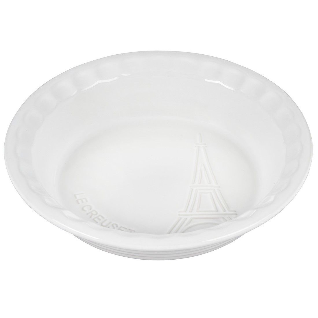  Le Creuset 9" Pie Dish Eiffel Tower Collection | White