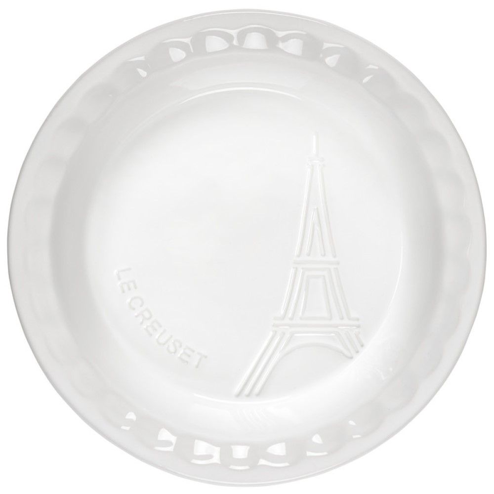  Le Creuset 9" Pie Dish Eiffel Tower Collection | White