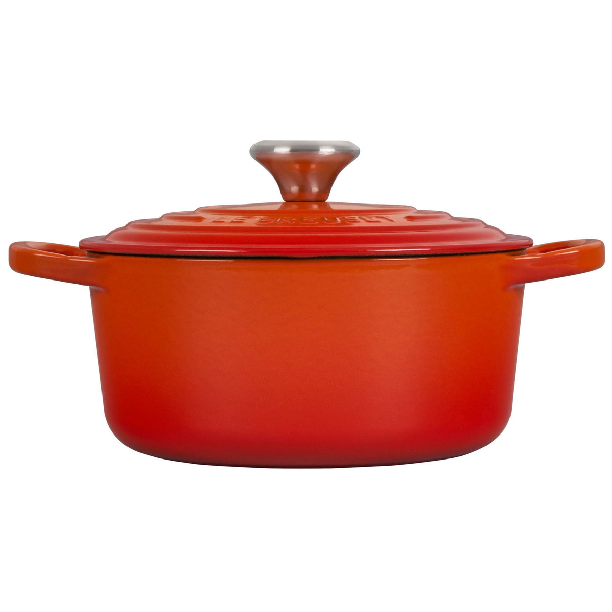  Le Creuset 2 Qt. Round Signature Cast Iron Dutch Oven With Stainless Steel Knob | Flame Orange