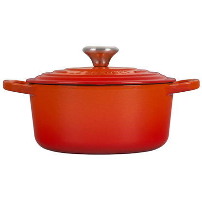  Le Creuset 2 Qt. Round Signature Cast Iron Dutch Oven With Stainless Steel Knob | Flame Orange