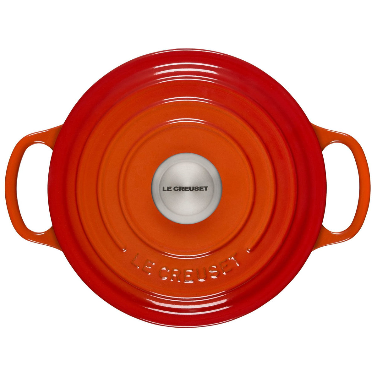  Le Creuset 2 Qt. Round Signature Cast Iron Dutch Oven With Stainless Steel Knob | Flame Orange