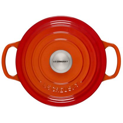  Le Creuset 2 Qt. Round Signature Cast Iron Dutch Oven With Stainless Steel Knob | Flame Orange