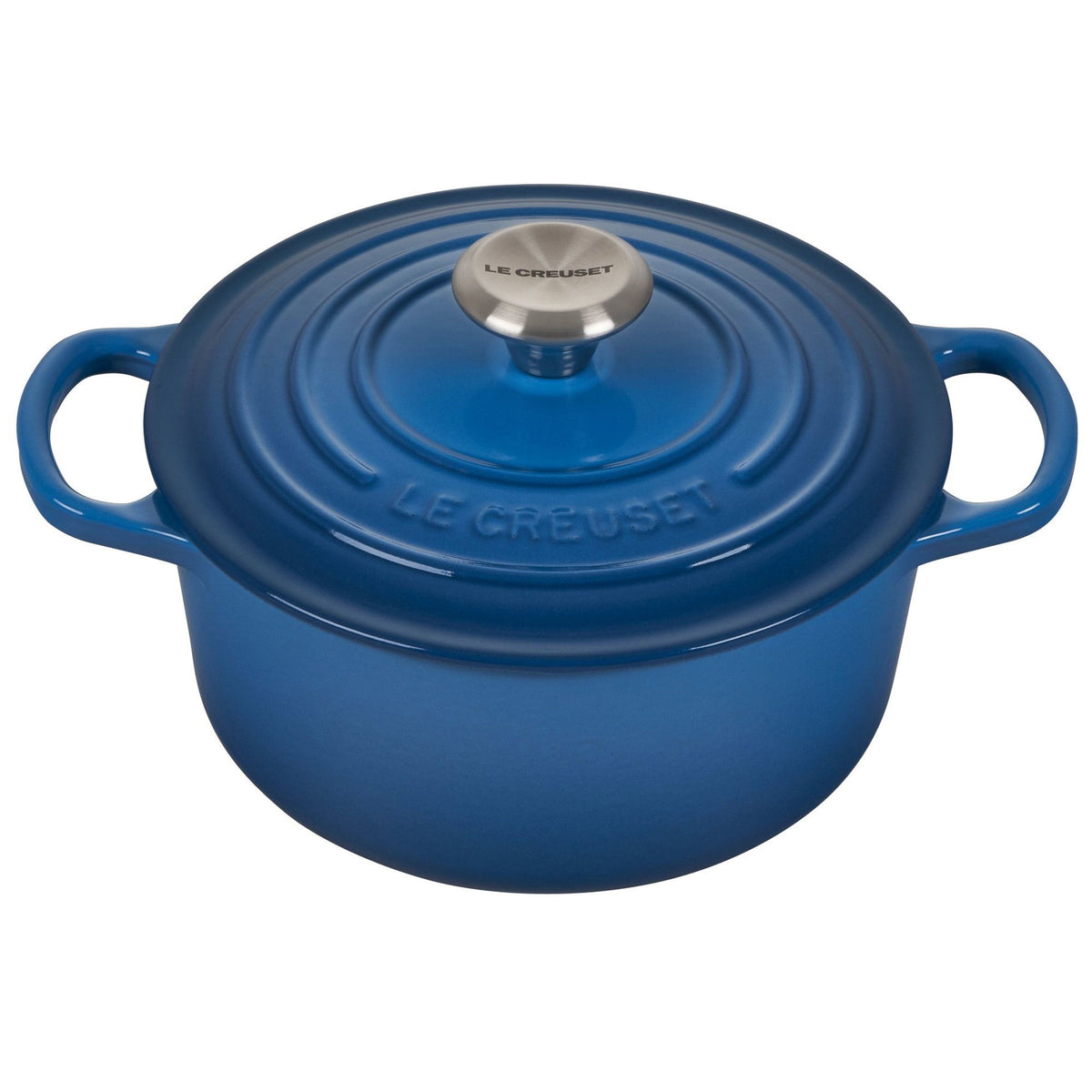  Le Creuset 2 Qt. Round Signature Cast Iron Dutch Oven With Stainless Steel Knob | Marseille Blue