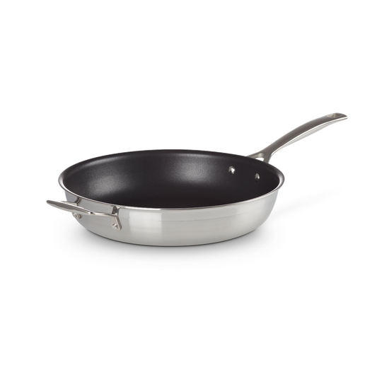  Le Creuset Classic Stainless Steel Nonstick 12" Shallow Round Fry Pan
