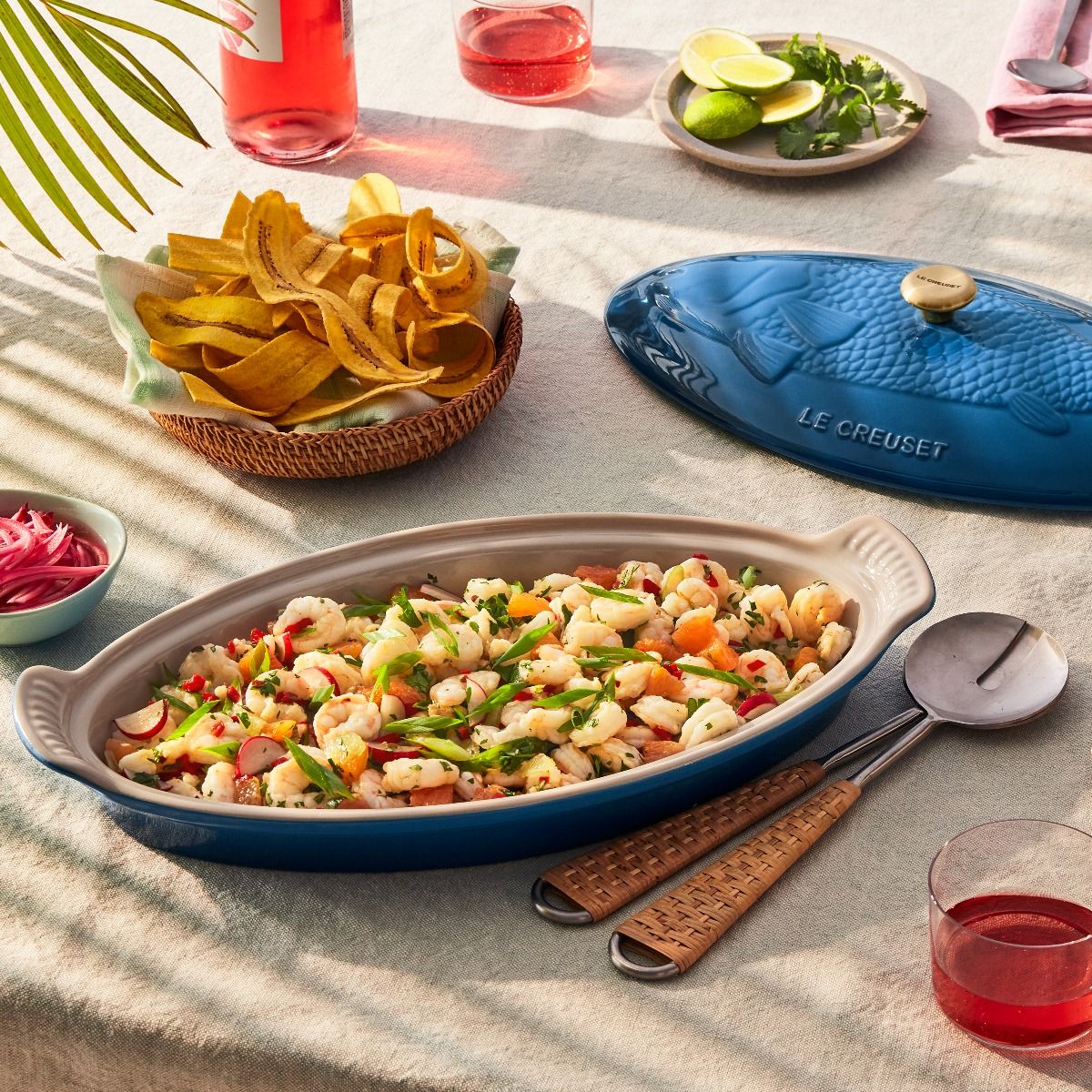  Le Creuset Heritage 1.7 Qt. Fish Baker With Gold Knob | Marseille