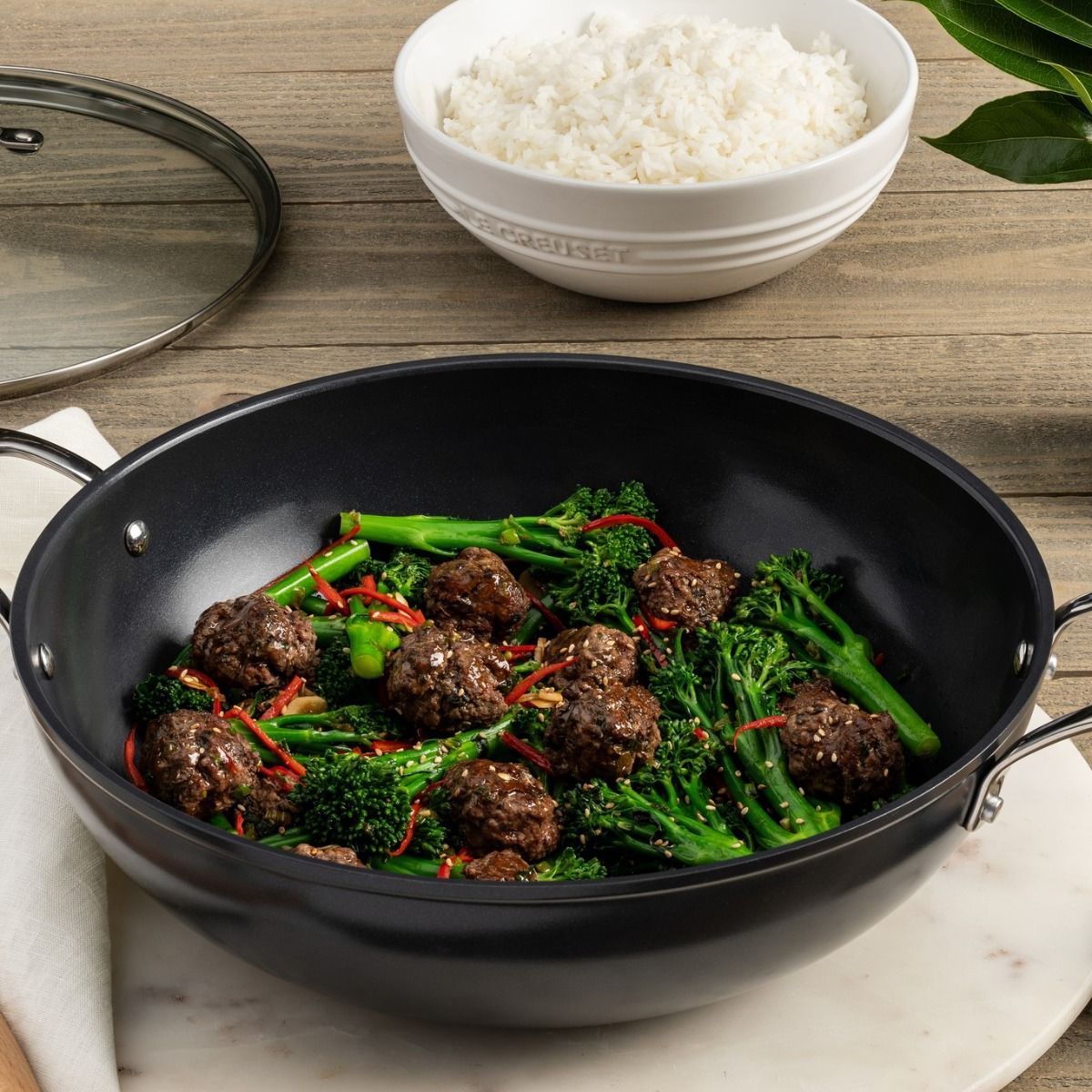 Le Creuset Essential Nonstick Ceramic 6.3 Qt. Wok