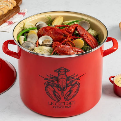  Le Creuset 20 Qt. Enamel On Steel Lobster Stockpot With Lid | Carmin