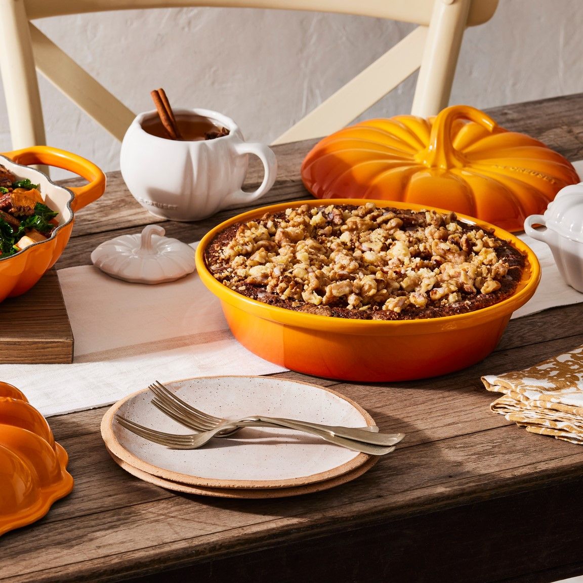  Le Creuset Pumpkin Mug With Lid | White