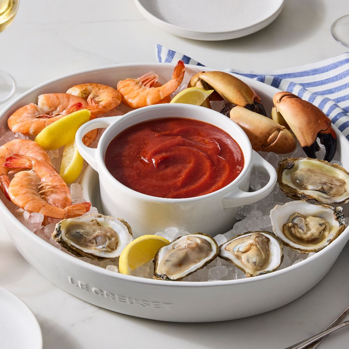  Le Creuset 13" Chip And Dip Platter | White
