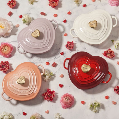  Le Creuset 1.25 Qt. Shallow Heart Dutch Oven |White