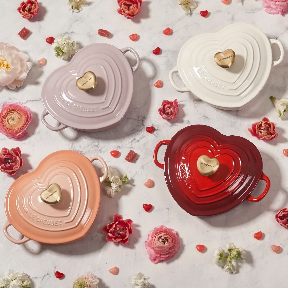  Le Creuset 1.25 Qt. Shallow Heart Dutch Oven | Cerise