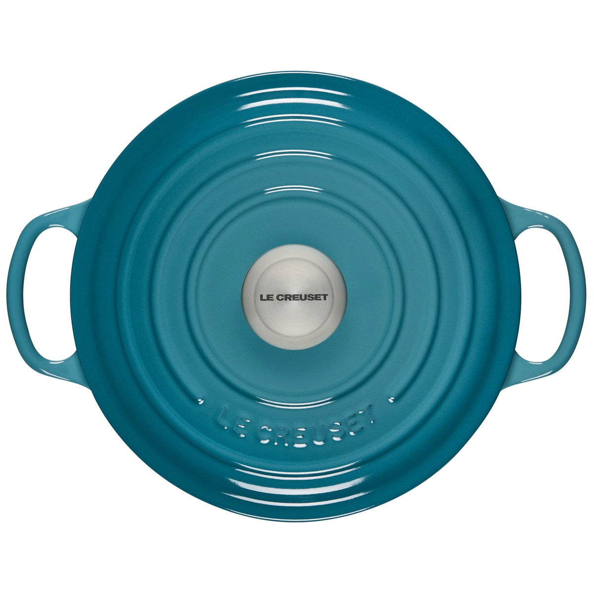  Le Creuset 4.5 Qt. Round Signature Dutch Oven With Stainless Steel Knob | Caribbean Blue
