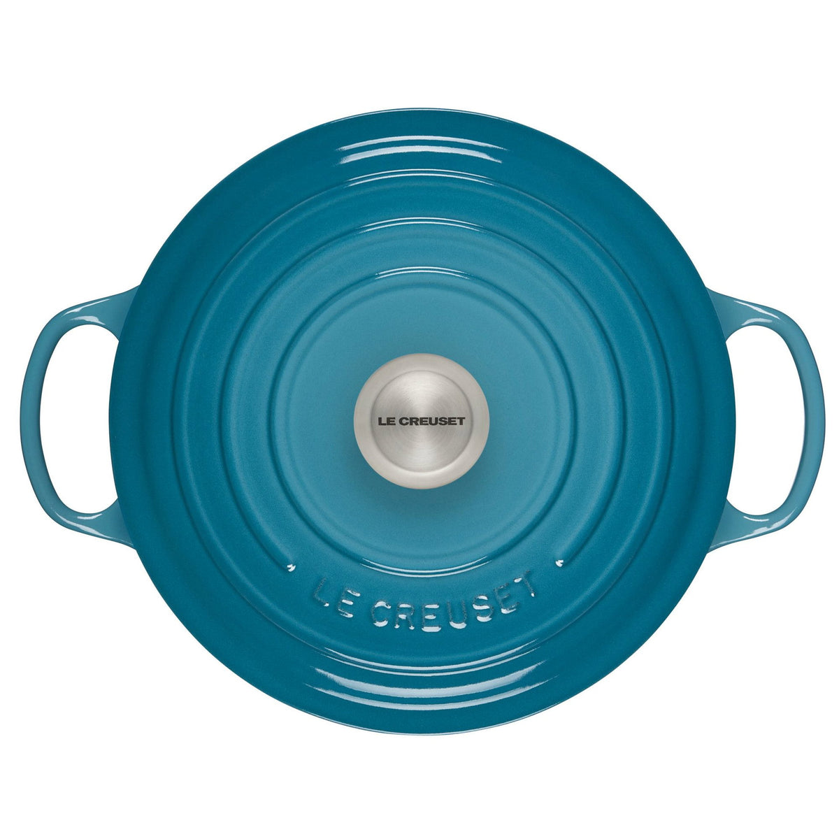  Le Creuset 5.5 Qt. Round Signature Cast Iron Dutch Oven With Stainless Steel Knob | Caribbean Blue