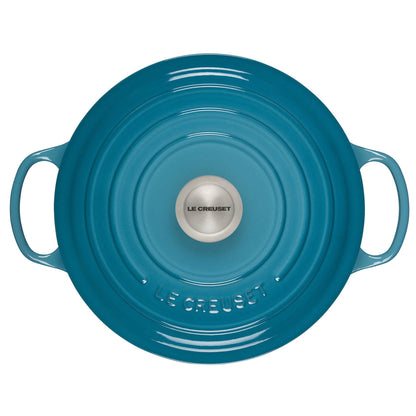  Le Creuset 5.5 Qt. Round Signature Cast Iron Dutch Oven With Stainless Steel Knob | Caribbean Blue