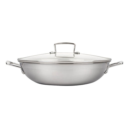  Le Creuset Classic Stainless Steel 4.5 Qt. Wok With Glass Lid