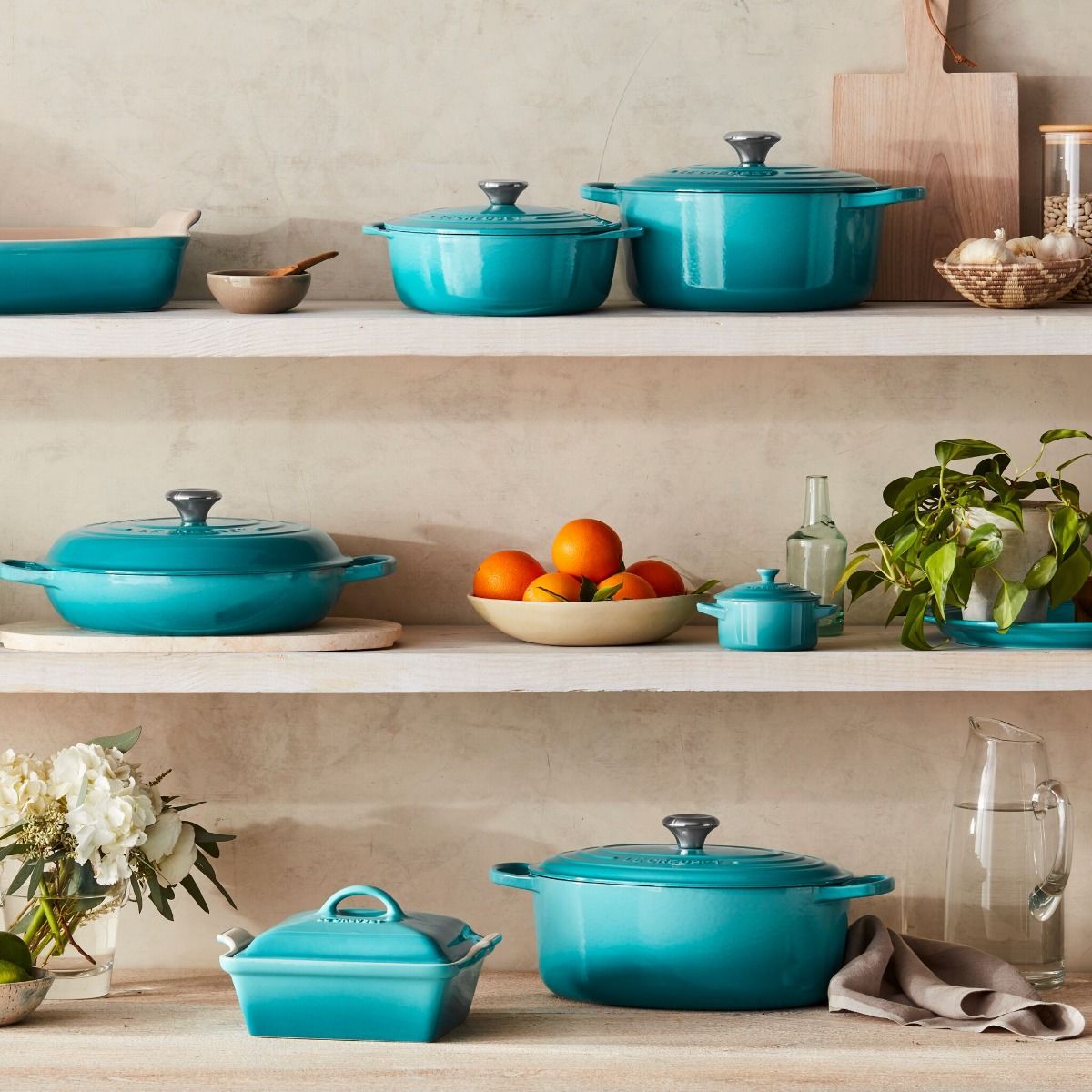  Le Creuset 2.5 Qt. Square Heritage Covered Casserole | Caribbean Blue