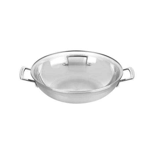  Le Creuset Classic Stainless Steel 4.5 Qt. Wok With Glass Lid