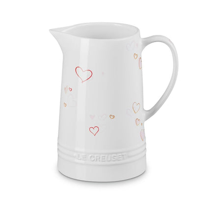  Le Creuset Mon Coeur Collection 1.6 Qt. Signature Stoneware Pitcher | White