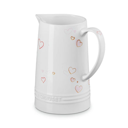  Le Creuset Mon Coeur Collection 1.6 Qt. Signature Stoneware Pitcher | White