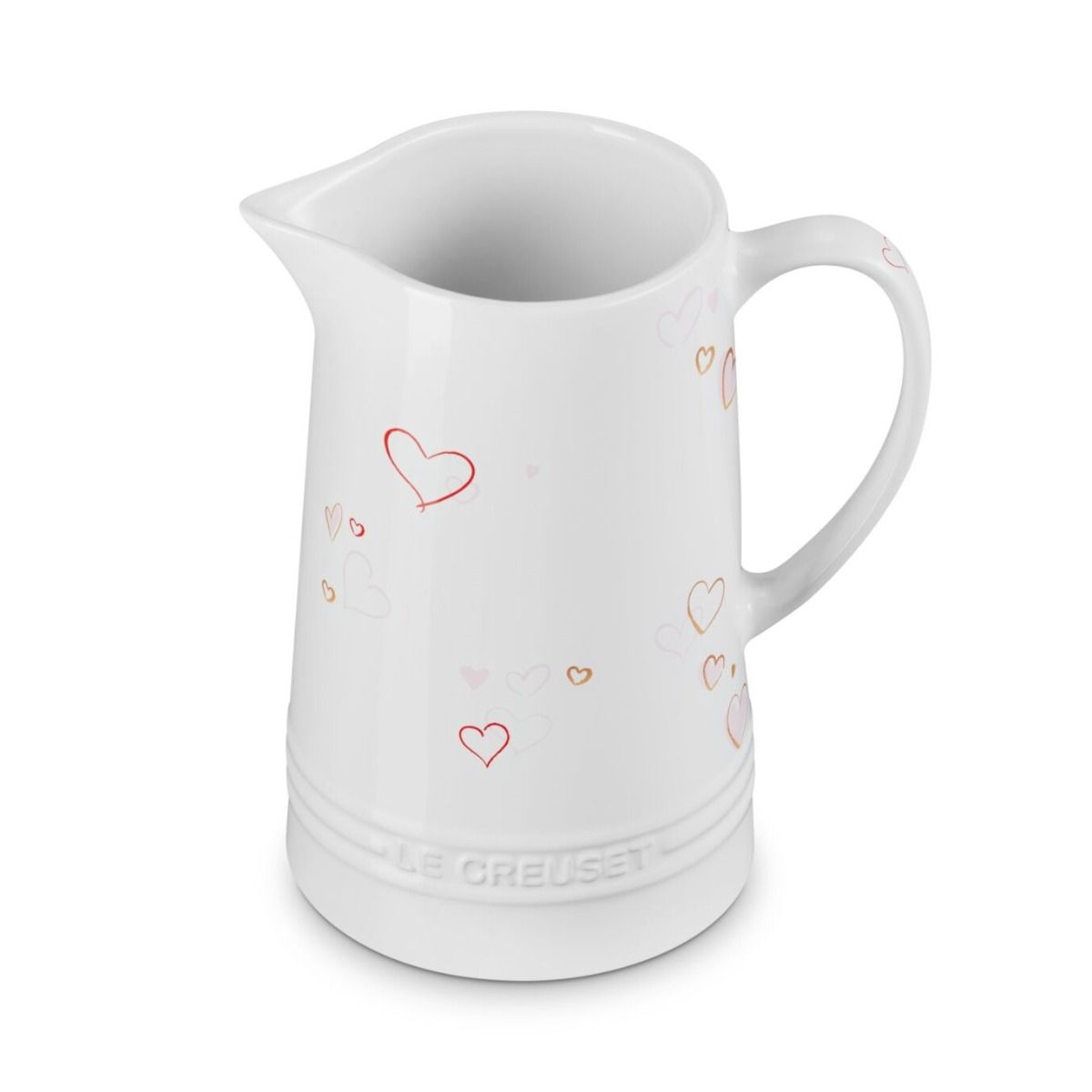 Le Creuset Mon Coeur Collection 1.6 Qt. Signature Stoneware Pitcher | White
