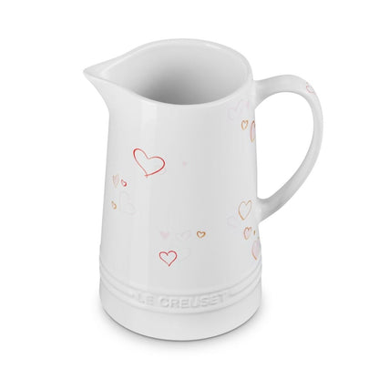  Le Creuset Mon Coeur Collection 1.6 Qt. Signature Stoneware Pitcher | White