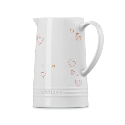  Le Creuset Mon Coeur Collection 1.6 Qt. Signature Stoneware Pitcher | White