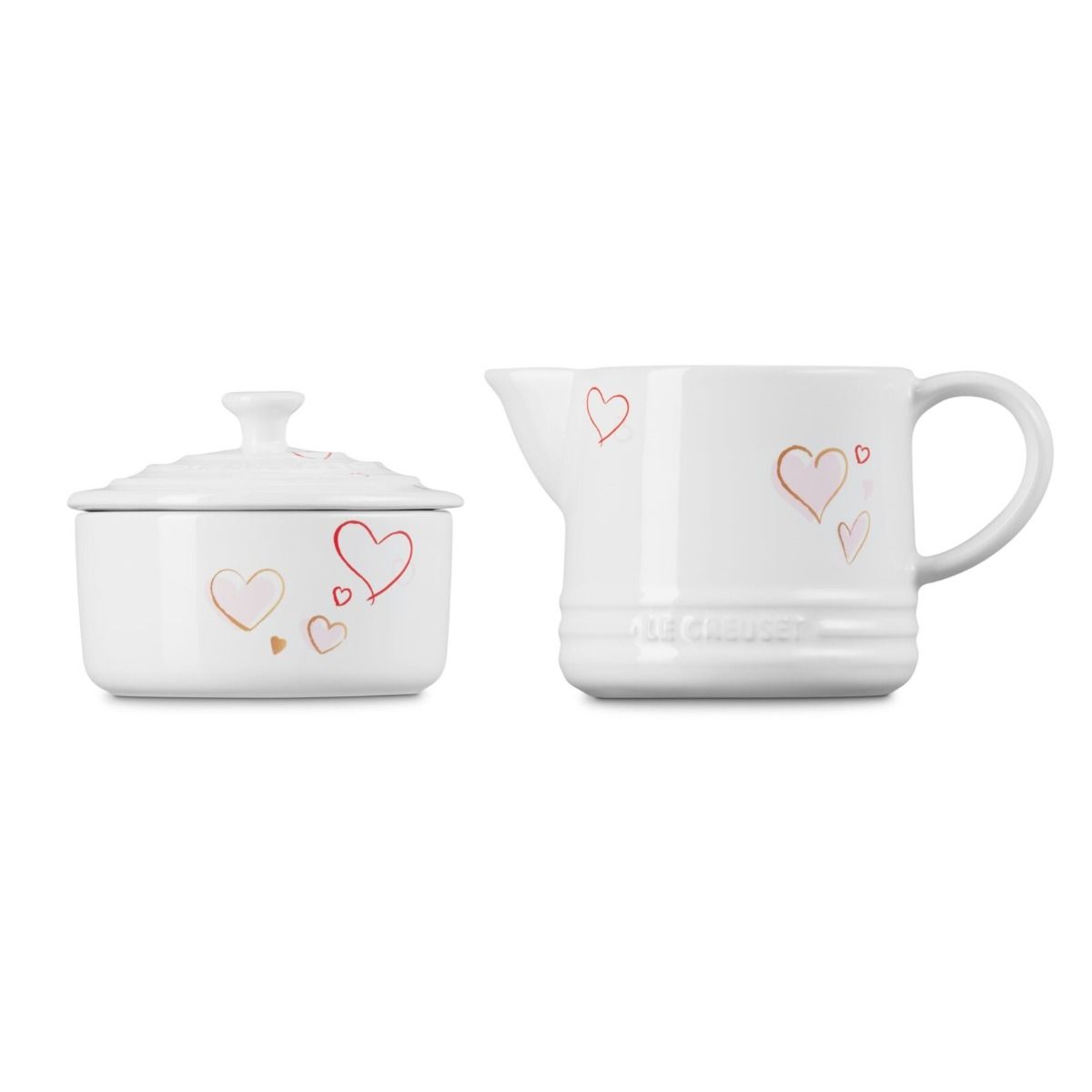  Le Creuset Mon Coeur Collection Signature Cream & Sugar Set | White