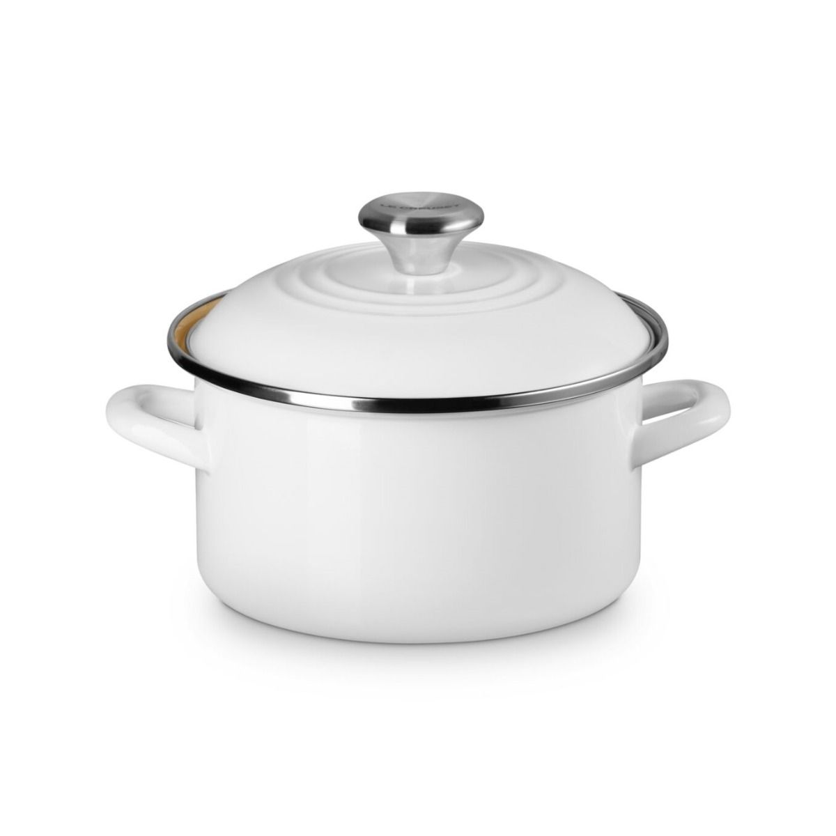  Le Creuset 3.8 Qt. Petite Enamel On Steel Stockpot | White