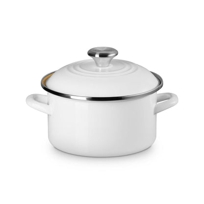  Le Creuset 3.8 Qt. Petite Enamel On Steel Stockpot | White