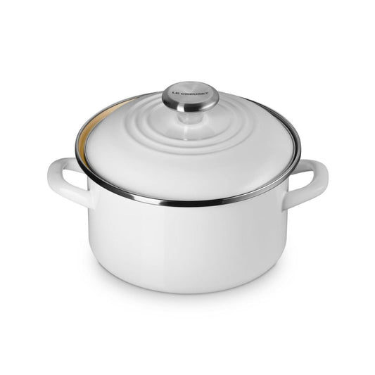  Le Creuset 3.8 Qt. Petite Enamel On Steel Stockpot | White
