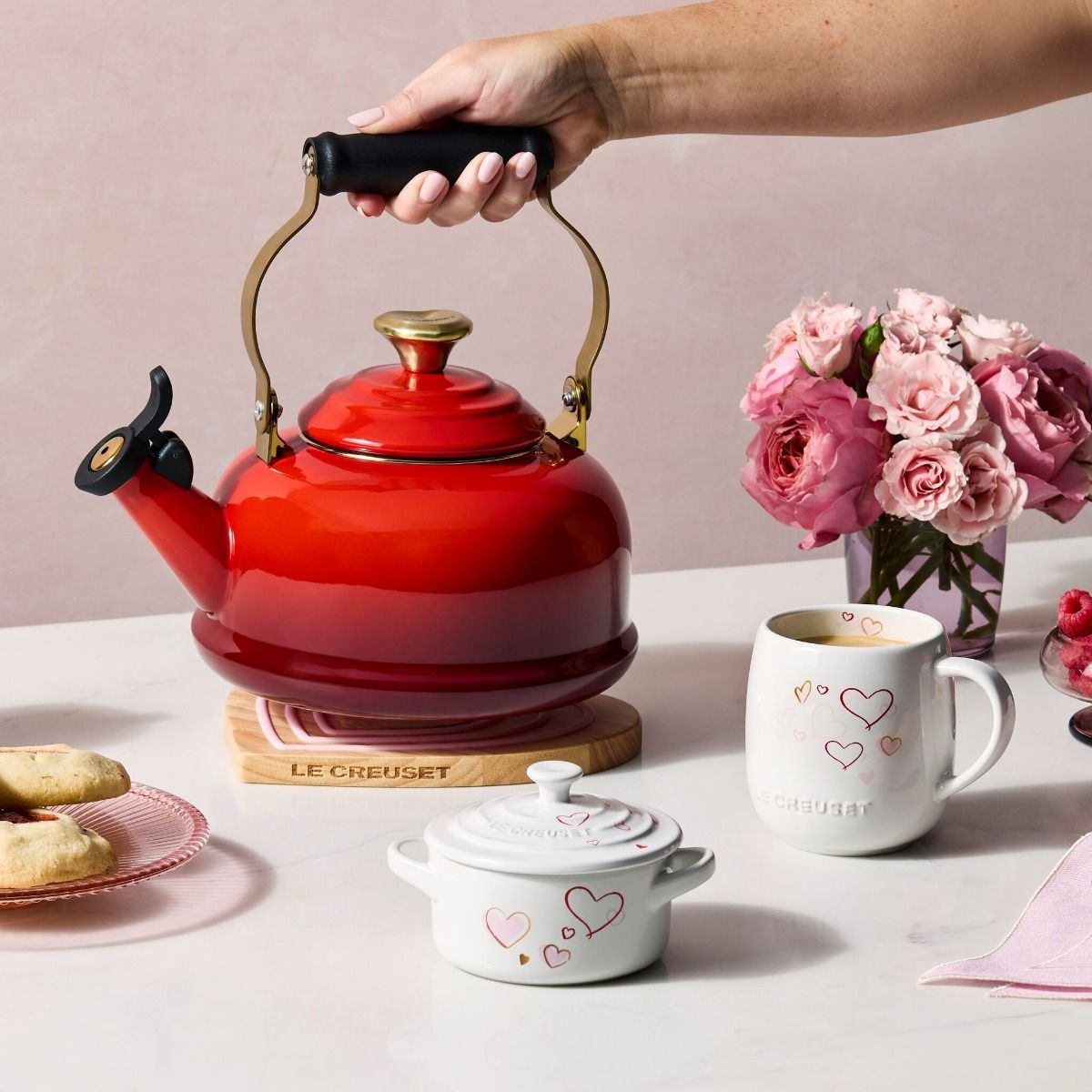  Le Creuset Mon Coeur Collection Signature Cream & Sugar Set | White