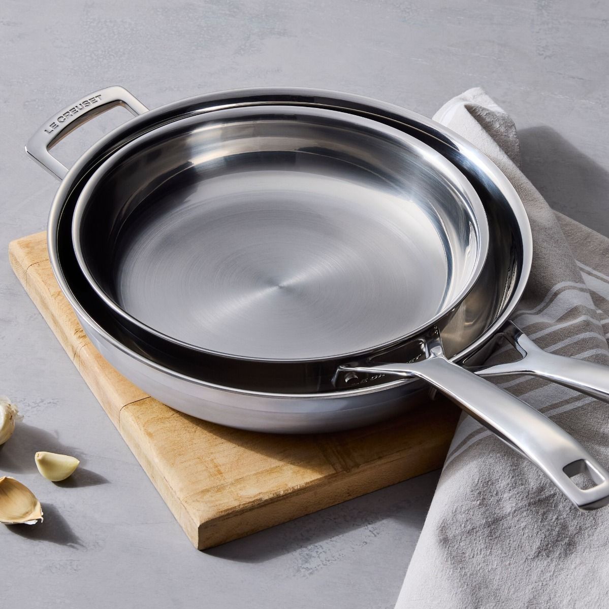  Le Creuset Classic Stainless Steel Fry Pan Set | 9.5" & 11"