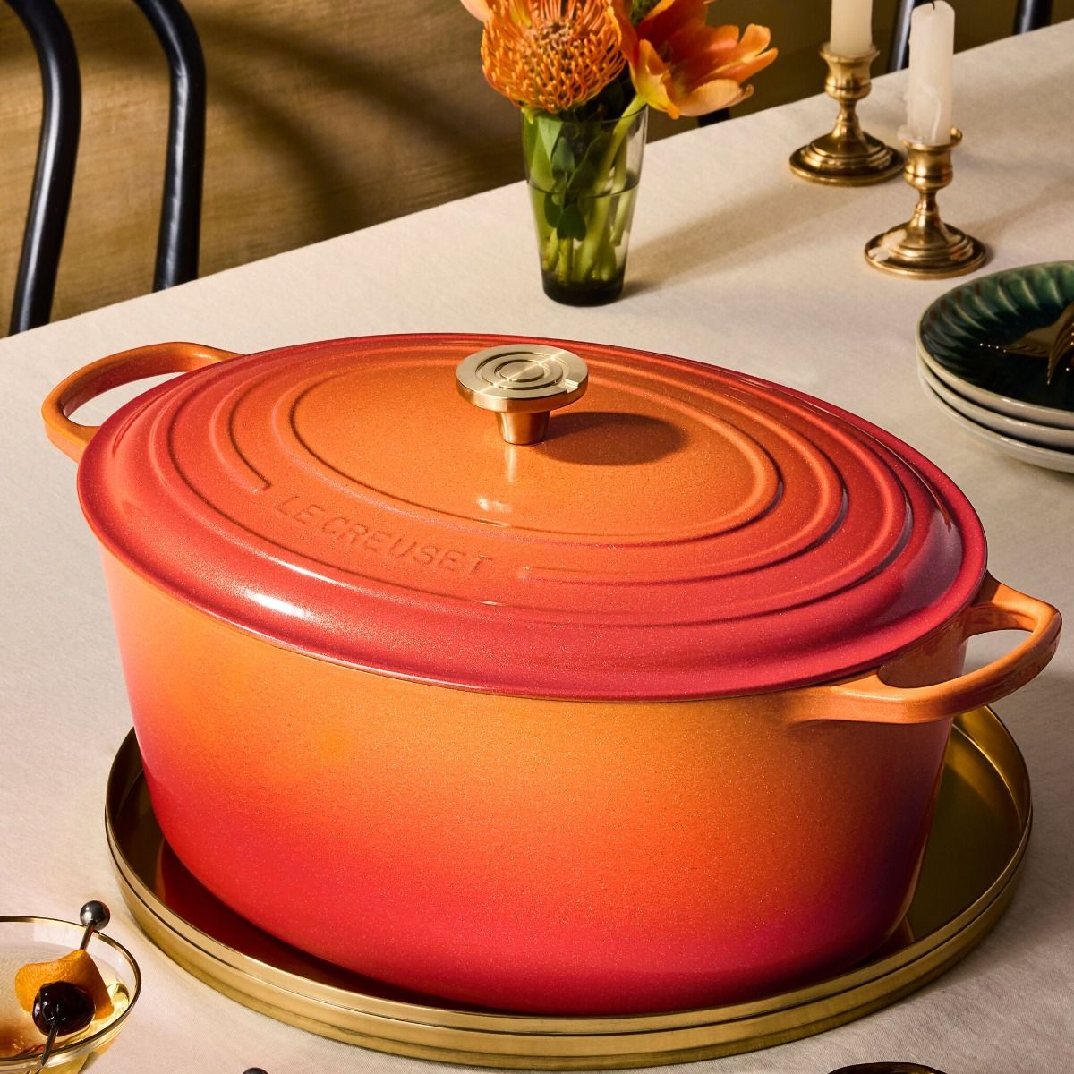  Le Creuset Signature 15.5 Qt. Oval Dutch Oven With Crucible Knob | Flamme Dorée