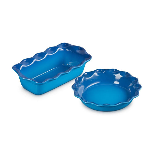  Le Creuset Heritage 2-Piece Fluted Pie Dish & Fluted Loaf Pan Set | Marseille