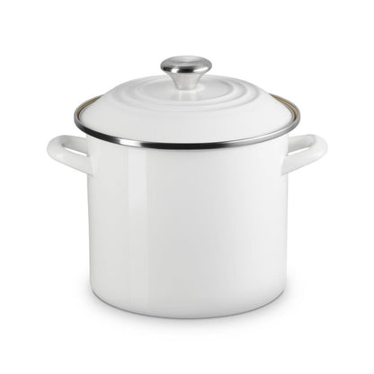  Le Creuset 8 Qt. Enamel On Steel Stockpot With Stainless Steel Knob | White