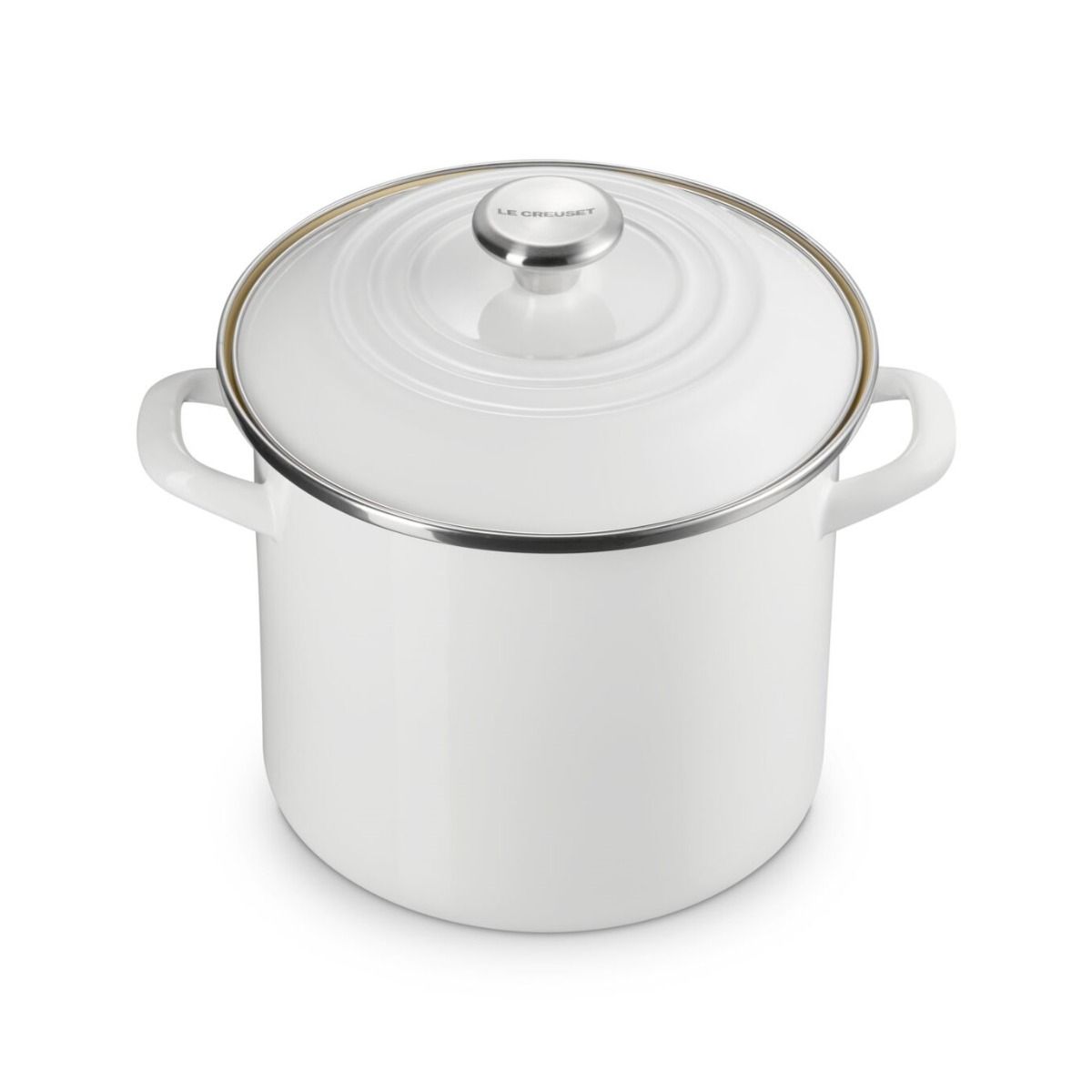  Le Creuset 8 Qt. Enamel On Steel Stockpot With Stainless Steel Knob | White