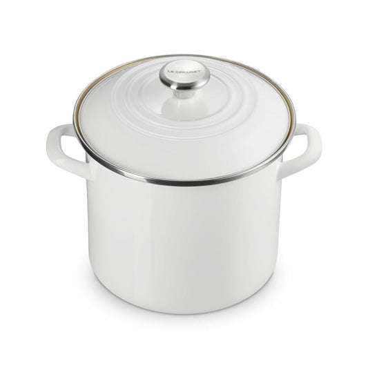  Le Creuset 8 Qt. Enamel On Steel Stockpot With Stainless Steel Knob | White