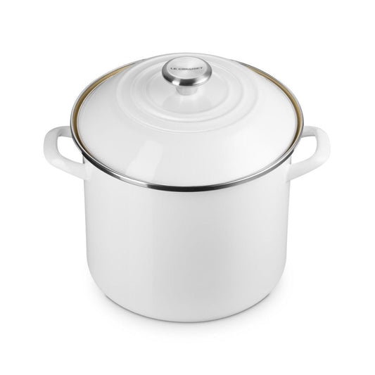  Le Creuset 10 Qt. Enamel On Steel Stockpot With Stainless Steel Knob |White