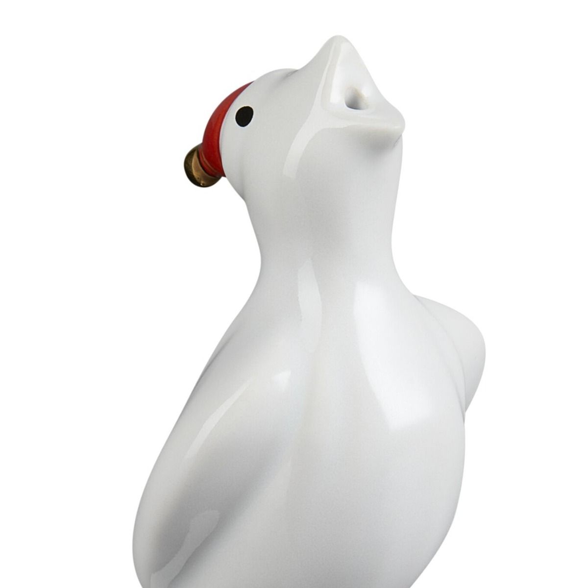  Le Creuset Heritage Pie Bird With Santa Hat | White