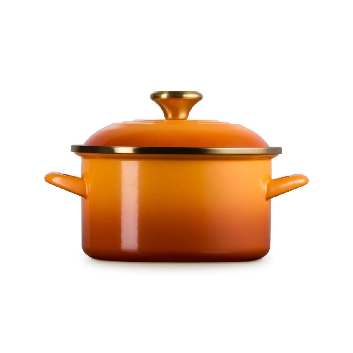  Le Creuset 3.8 Qt. Petite Enamel On Steel Stockpot | Persimmon With Gold Knob