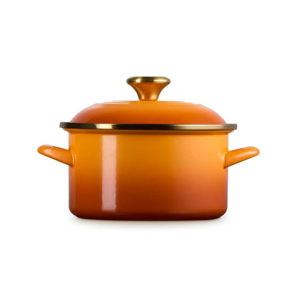  Le Creuset 3.8 Qt. Petite Enamel On Steel Stockpot | Persimmon With Gold Knob