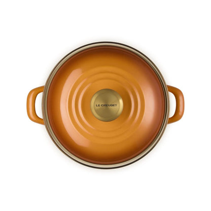  Le Creuset 3.8 Qt. Petite Enamel On Steel Stockpot | Persimmon With Gold Knob